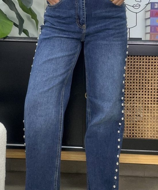 Jeans Tachuelas Azul