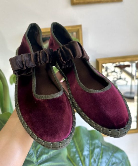 Bailarinas Terciopelo Burdeos