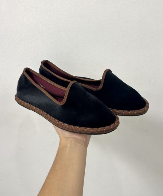 Bailarinas Terciopelo Negra y Marrón