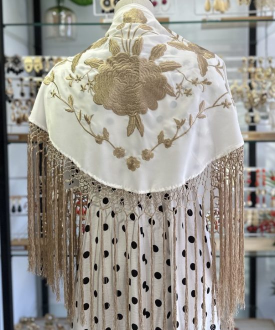 Mantoncillo Beige y Marfil