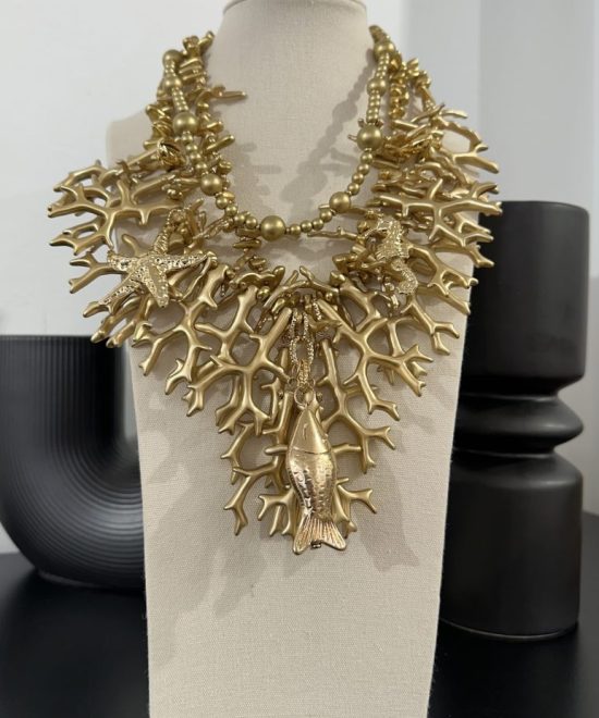 Collar Corales Dorado