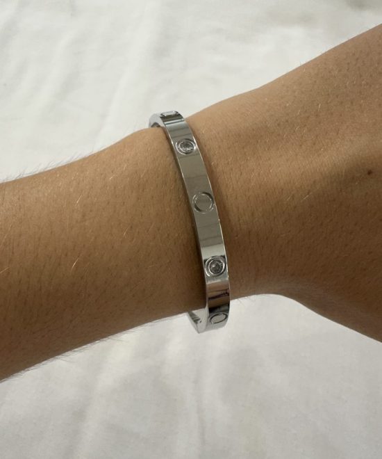 Pulsera Ancha Plateada